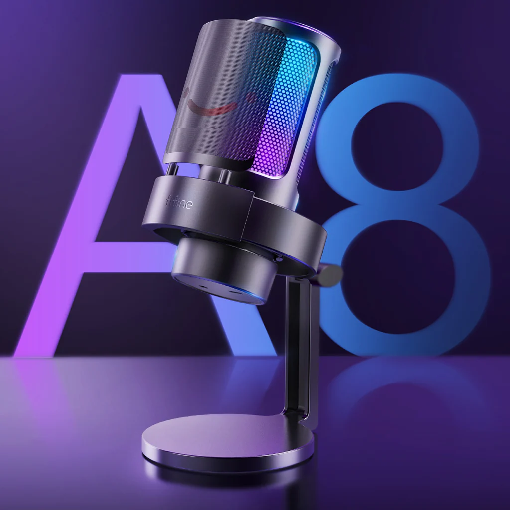 Fifine Ampligame A8 Usb Mic With Controllable Rgb, Live Monitoring Fifine Ampligame A8 Usb Mic With Controllable Rgb, Live Monitoring
